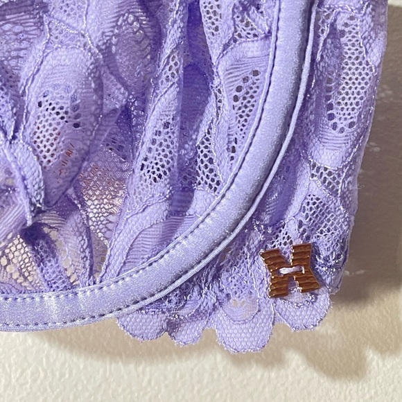 Savage x Fenty Savage Not Sorry Unlined Lace Balconette Bra in Lavender 32B - Picture 8 of 11